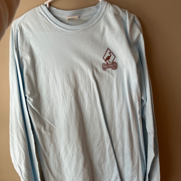 Comfort Colors Southern Strut Clothing Company Men's Sky Blue Long Sleeve - Picture 5 of 8